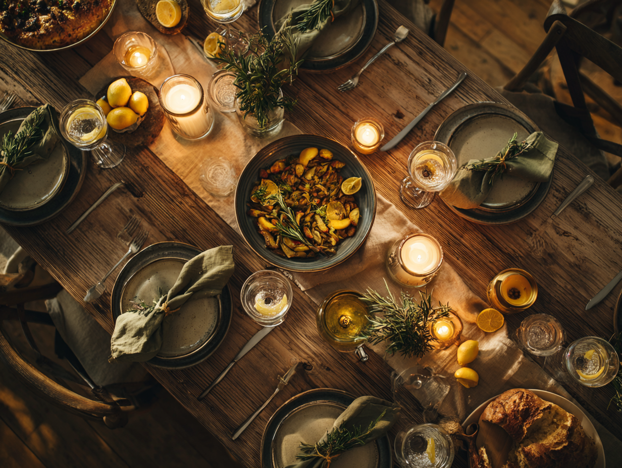 At the dinner table