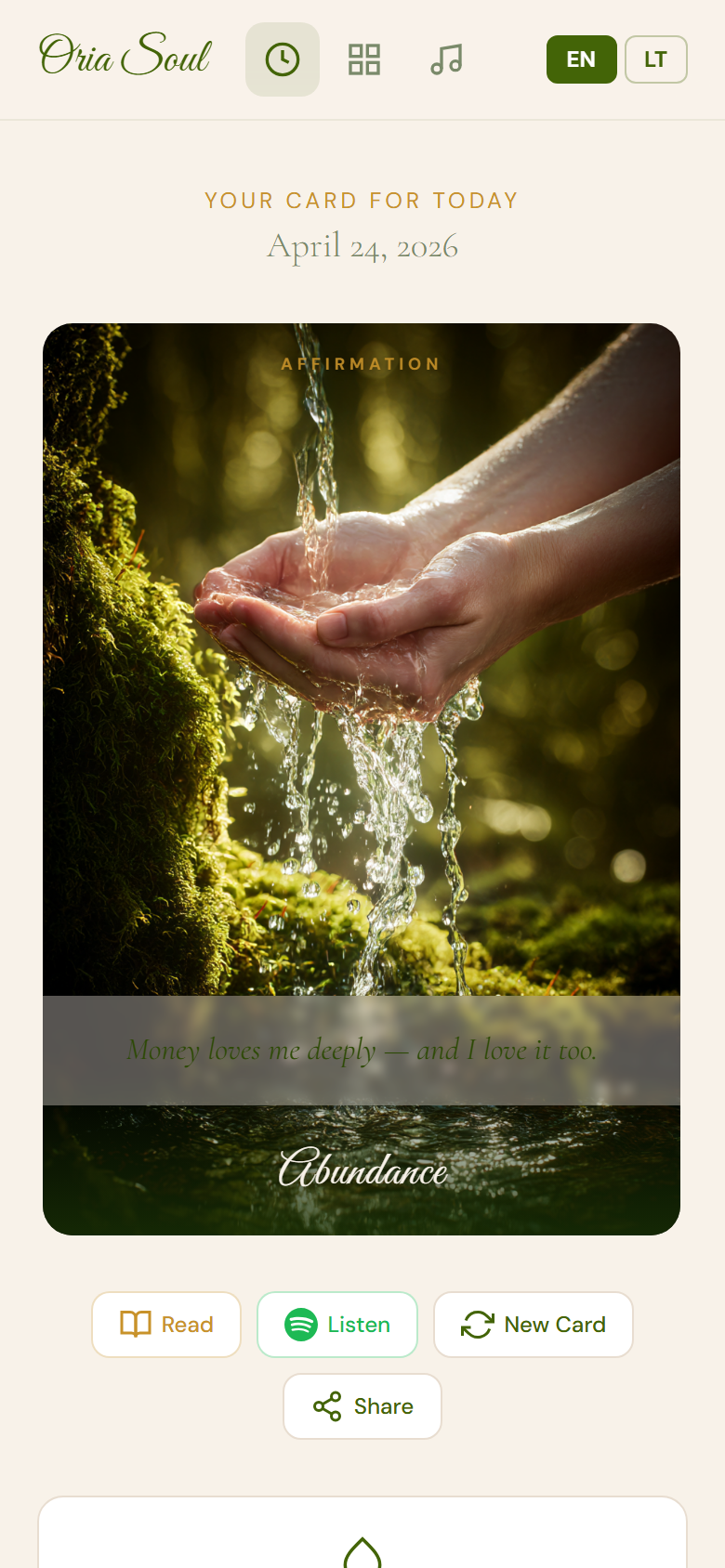 Affirmation card - Abundance